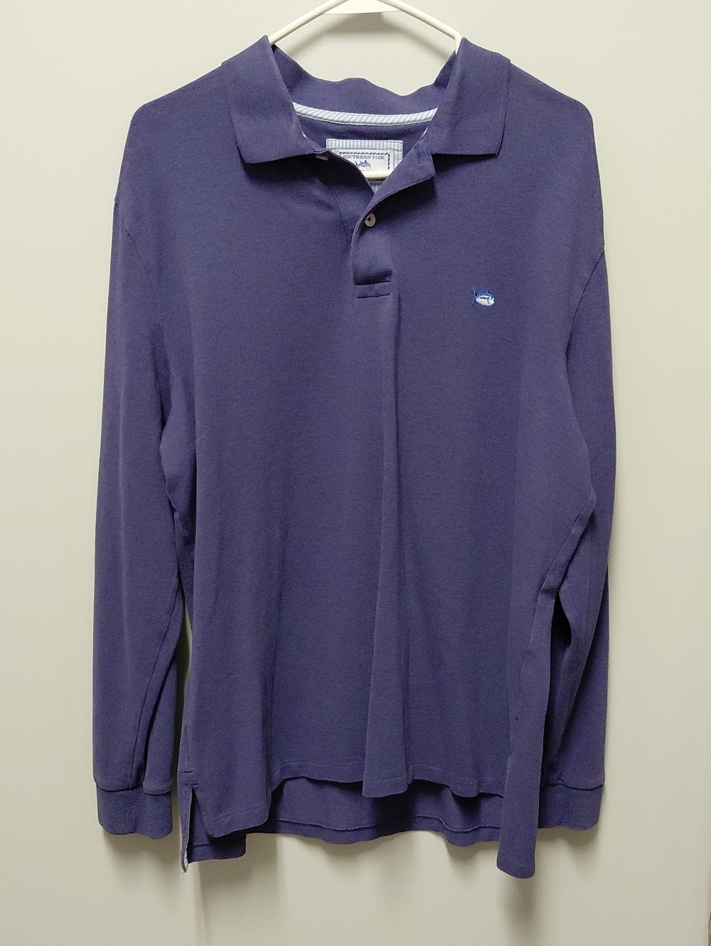 Southern Tides Men's Long-Sleeve Polo in Blue, Size Large